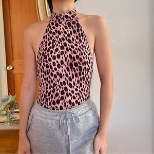 Motel pink leopard bodysuit